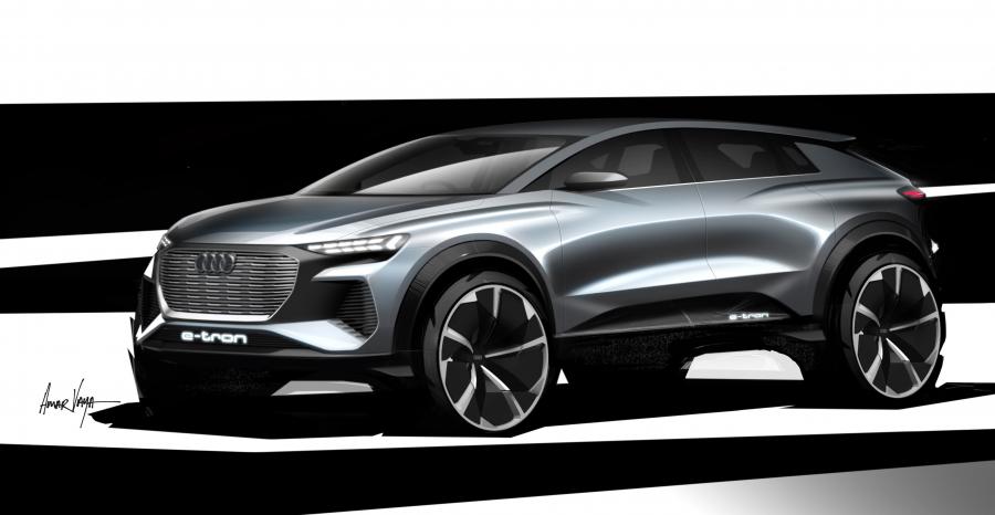 Эскиз Audi Q4 e-tron Concept 2019 года  (фото 15 из 28)